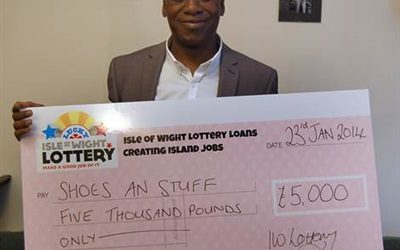 Shoes An’ Stuff, is celebrating a £5,000 loan from the Isle Of Wight Lottery