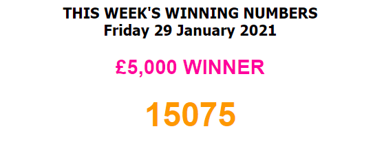 £5k winner - 29 Jan 2021